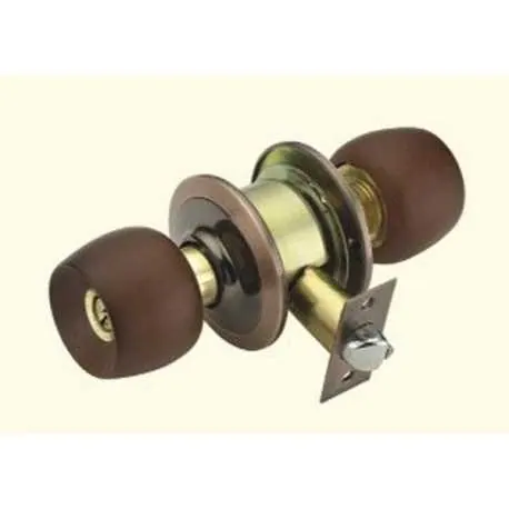 CERRADURA DORM POMO MADERA OSCURA