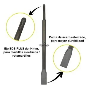 CINCEL C/MANGO PUNTA PLANA 16X300MM