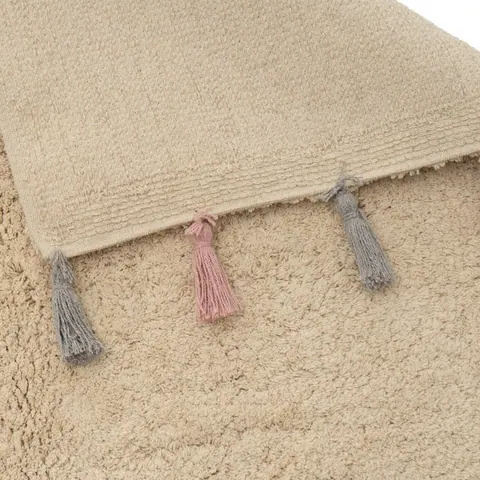ALFOMBRA 100% ALGODON BEIGE C/GRIS 40X60