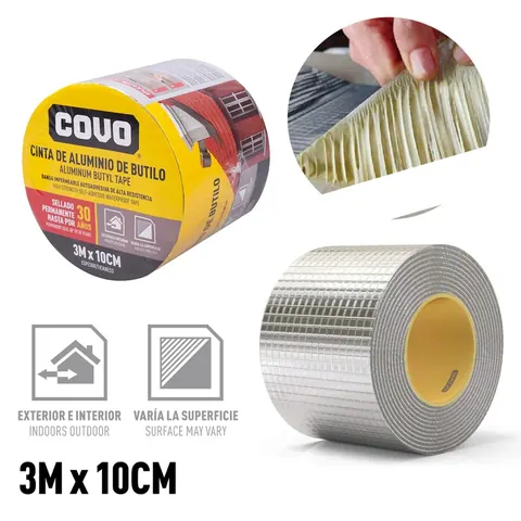 CINTA DE ALUMINIO BUTILO 10CM X 5.5M